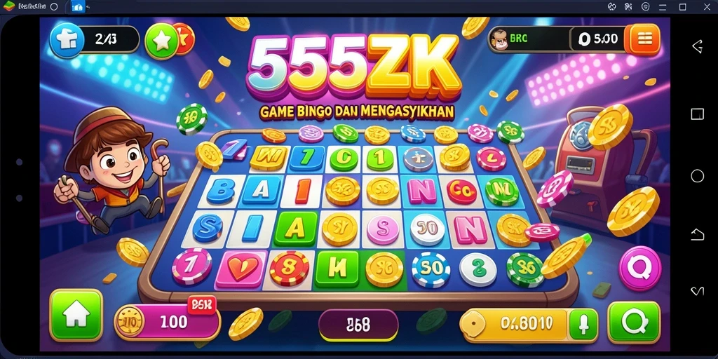 Tampilan gameplay Bingo yang seru di 555ZK.