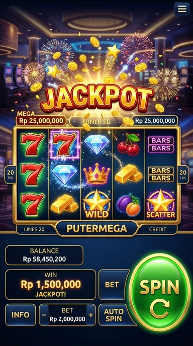 Screenshot antarmuka pengguna putermega yang intuitif.